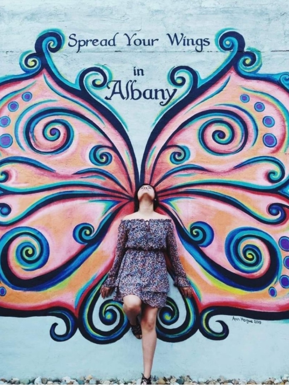'Spread Your Wings' colorful flower art print dress!!